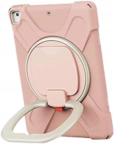 NIKCORP Robusna zaštitna maska za iPad 6/Air 2 9,7" s rotirajućim stalkom i naramenicom otporna na udarce, ružičasta